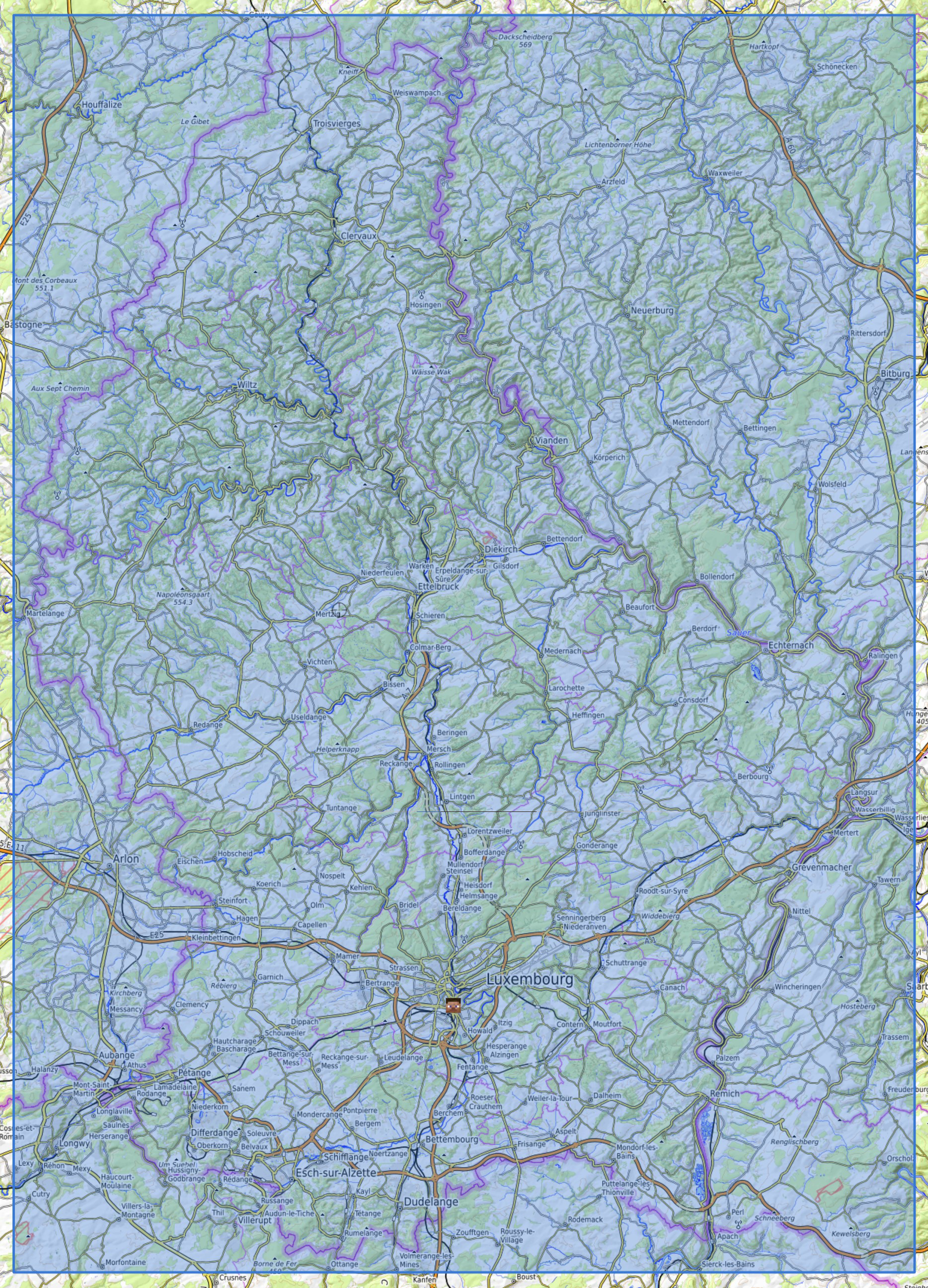 Spillbare Beräich - Map coverage